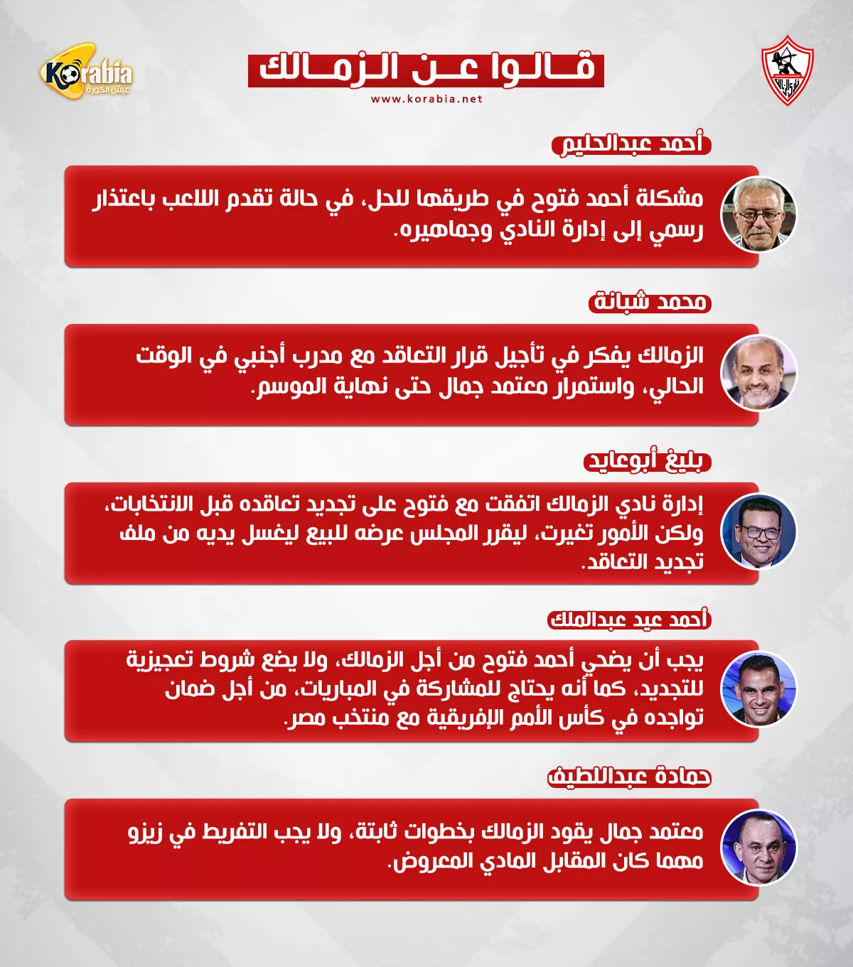 قالوا عن الزمالك|إعتذار فتوح واستمرار معتمد جمال وحسم موقف زيزو