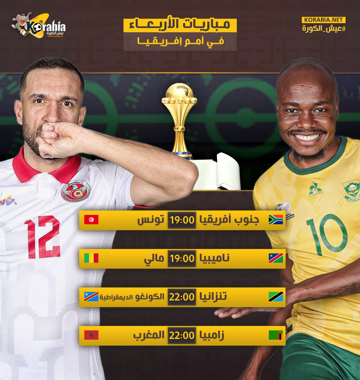 إنفو جراف| مواعيد مباريات اليوم الأربعاء في كأس الأمم الأفريقية