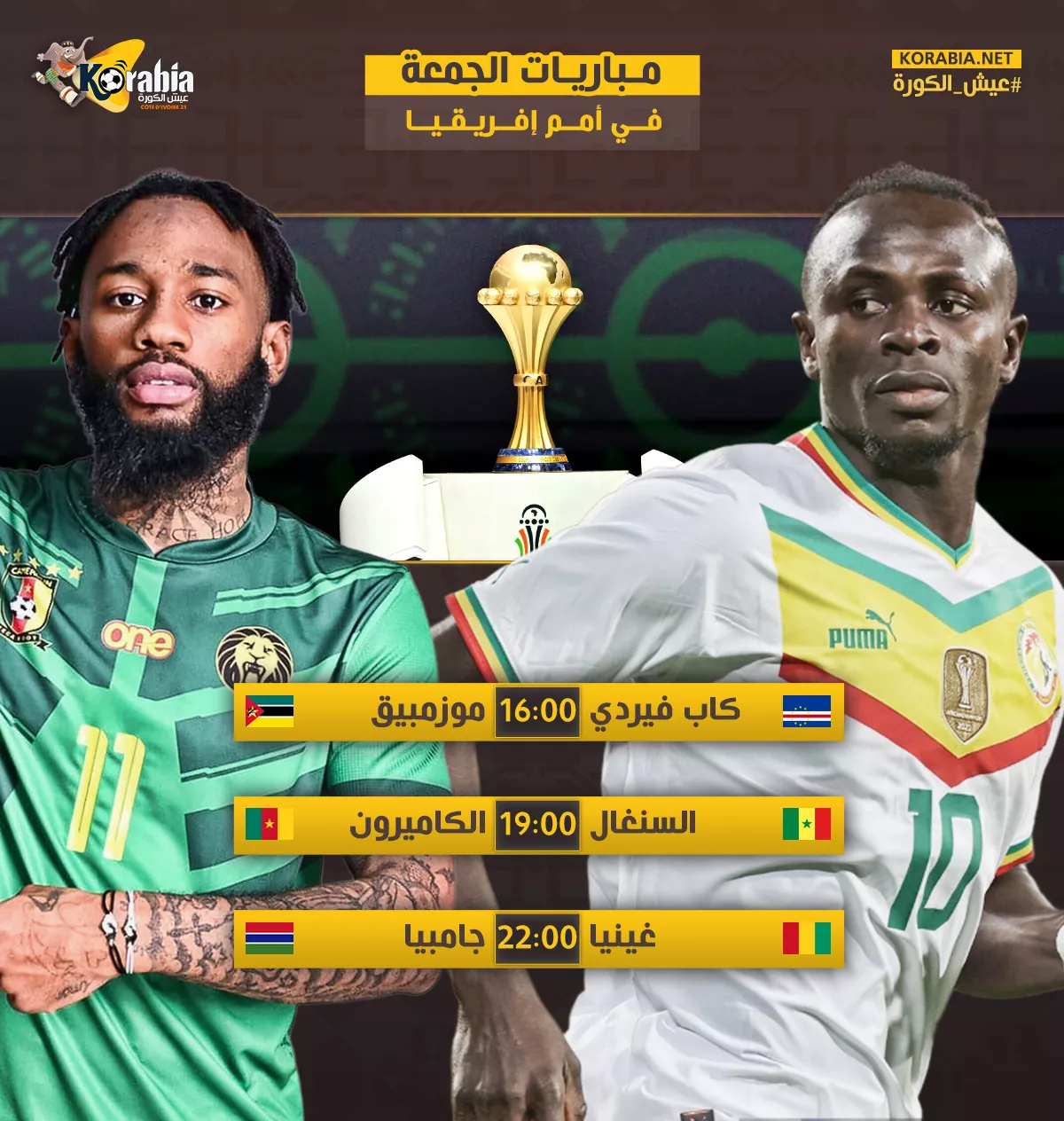 مباريات اليوم الجمعة في كأس أمم إفريقيا 2023