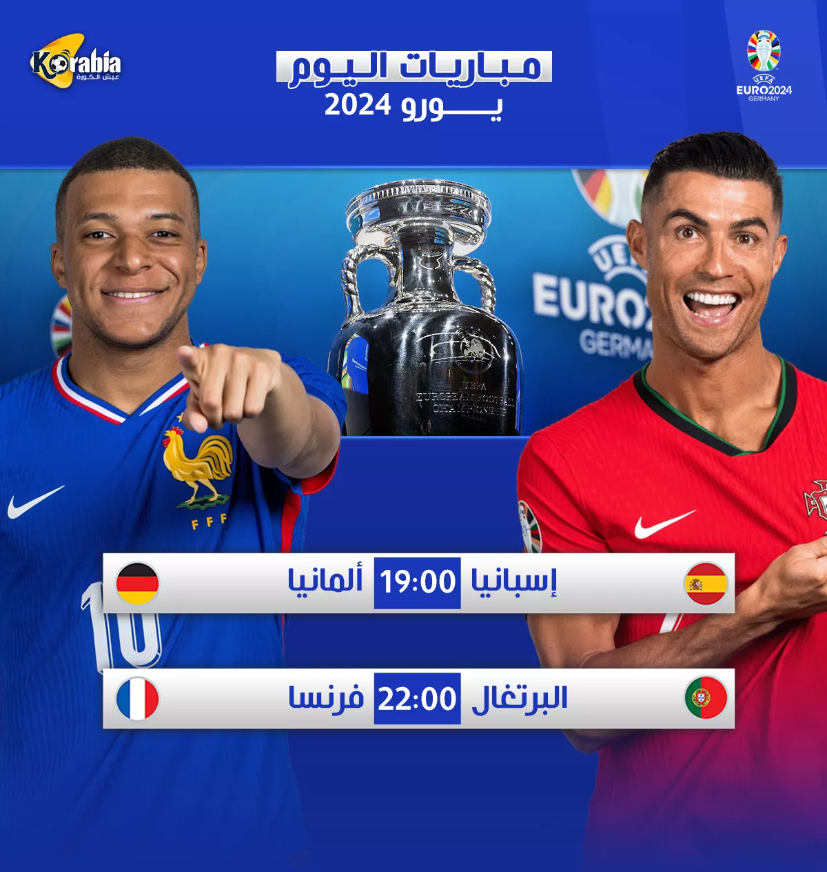 يورو2024.. مواعيد مباريات دور 16 اليوم الجمعة 5-7-2024