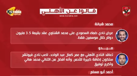 قالوا عن الأهلي| عرض سعودي للشناوي.. ورحيل عبدالقادر