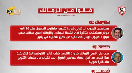 قالوا عن الزمالك| شكوى جديدة و3 مليون دولار لحل أزمة إيقاف القيد