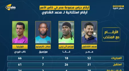 أرقام حراس مجموعة منتخب مصر بكأس الأمم الإفريقية.. تفوق الشناوي