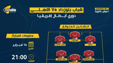الأهلي ضد شباب بلوزداد| الموعد والتشكيل المتوقع.. القنوات الناقلة