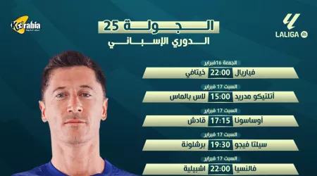 مواجهات الجولة 25 بالدوري الإسباني| اختبار صعب للريال وبرشلونة