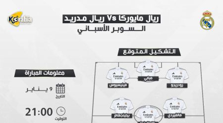 ريال مدريد ضد مايوركا | موعد المباراة.. التشكيل المتوقع والقناة الناقلة