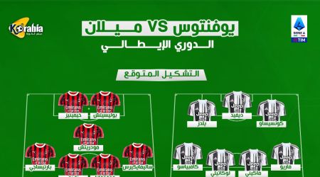 يوفنتوس ضد ميلان| موعد المباراة والتشكيل المتوقع