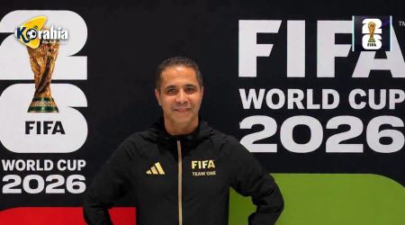 محمود عاشور.. ضمن طاقم تحكيم مباراة بلجيكا وإسبانيا