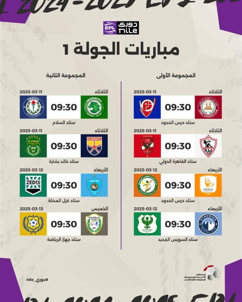 الجولة الأولى من الدور الثاني دوري نايل