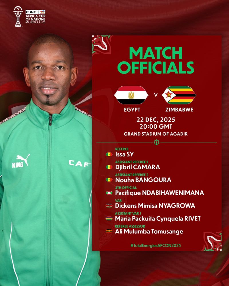 حكام مباراة مصر وزيمبابوي